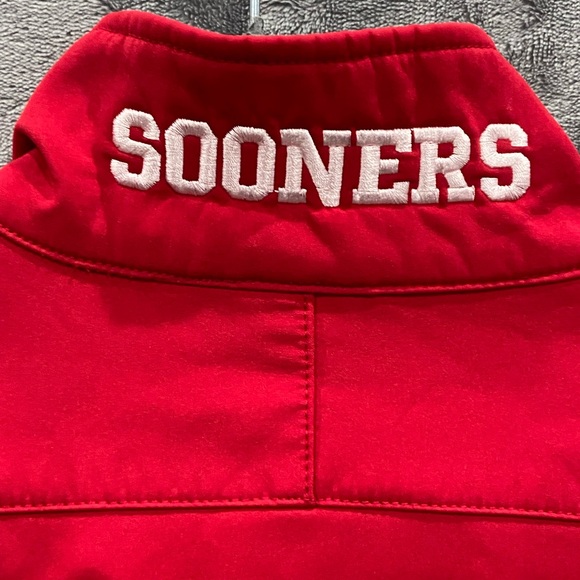 Oklahoma Sooners Tahoe Pass Jacket Mens L Red Black Zip Up SEC College Football - Picture 11 of 13